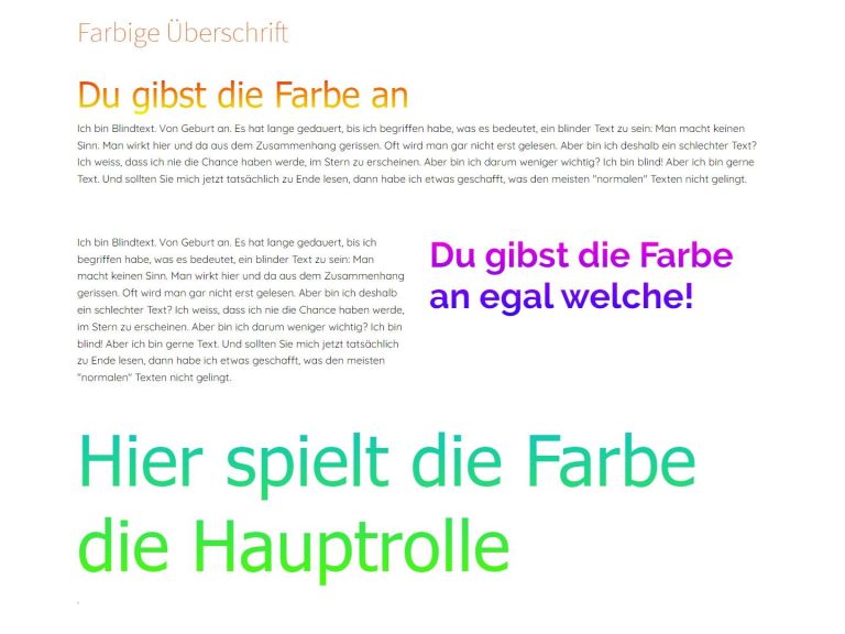 Farbige Überschrift