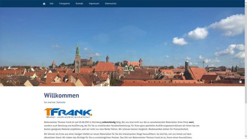 frankencom Webdesign Malermeister Betrieb Nürnberg
