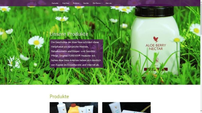 frankencom Webdesign Aloevera Produkte 